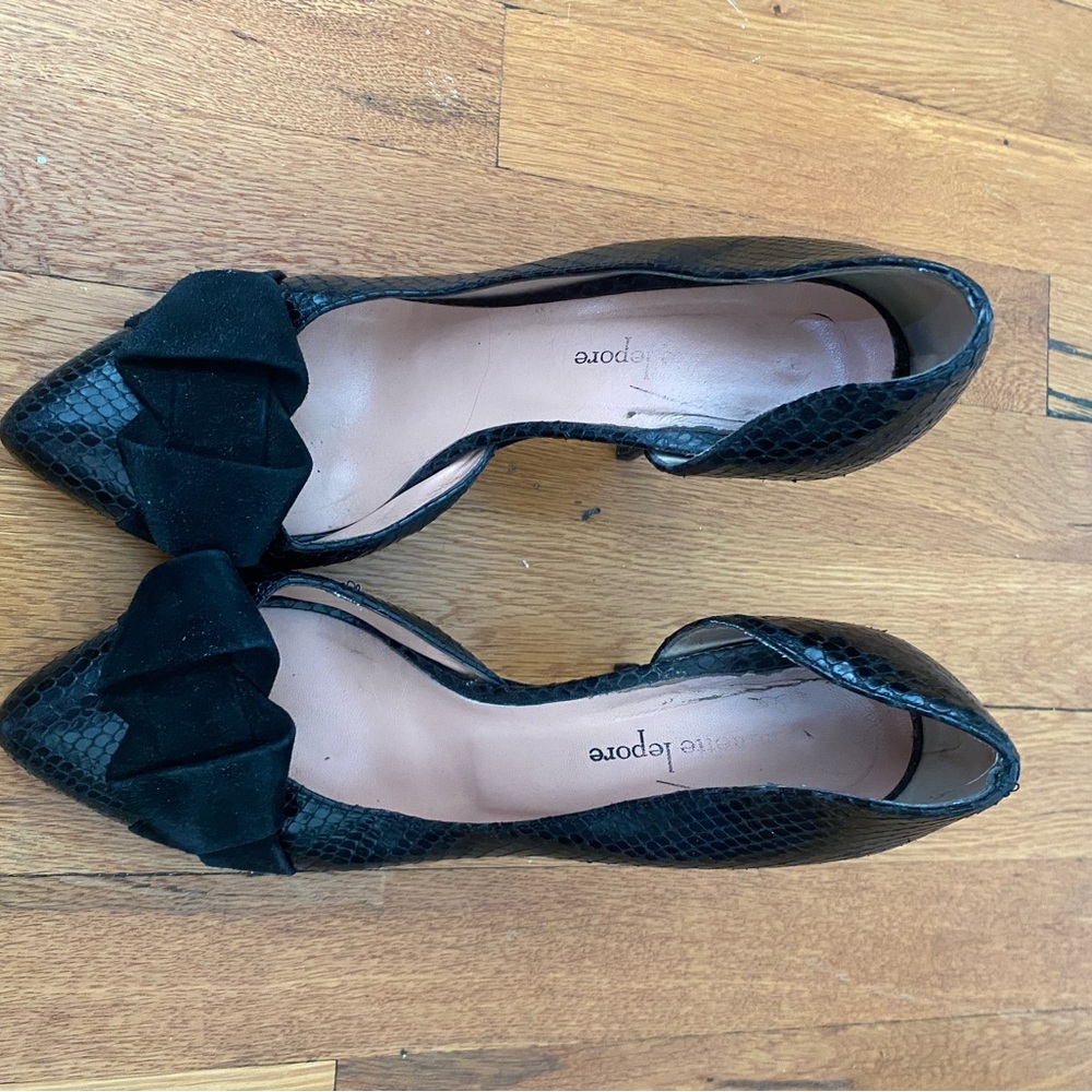 Nanette Lepore Black Bow Heels